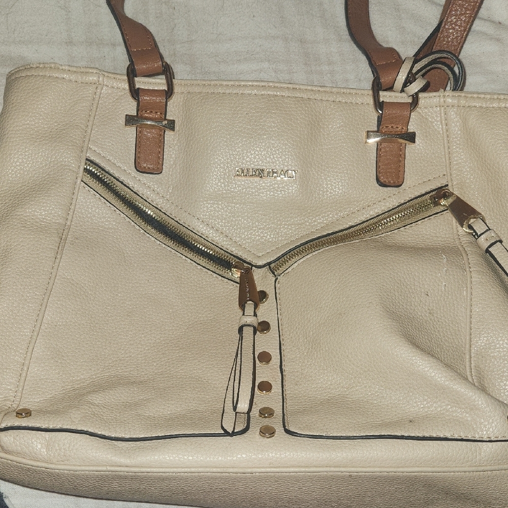 Aldo Cream Leather Tote Bag